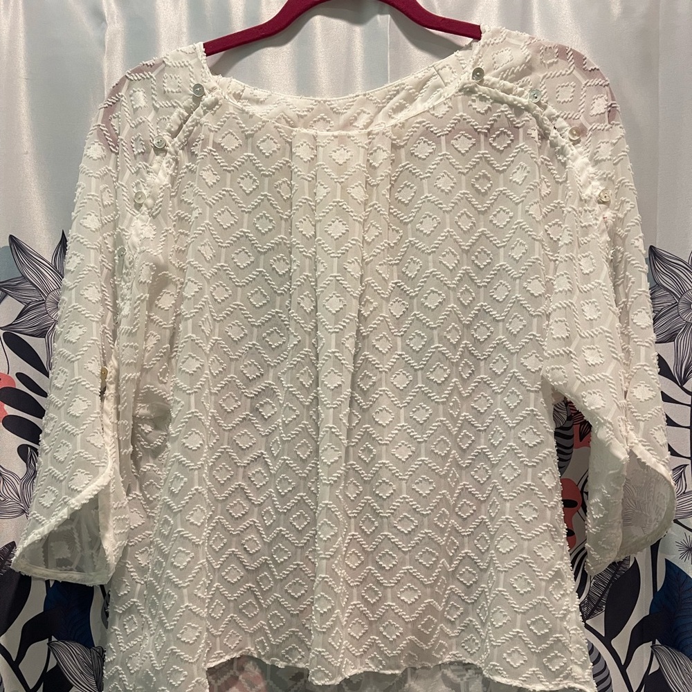 White Chenault Textured Blouse